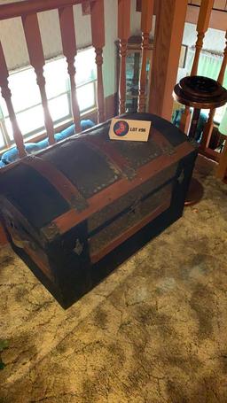 Old chest and standing ashtray