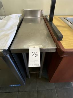 S/S 12"X30" SPACER TABLE W/BACKSPLASH