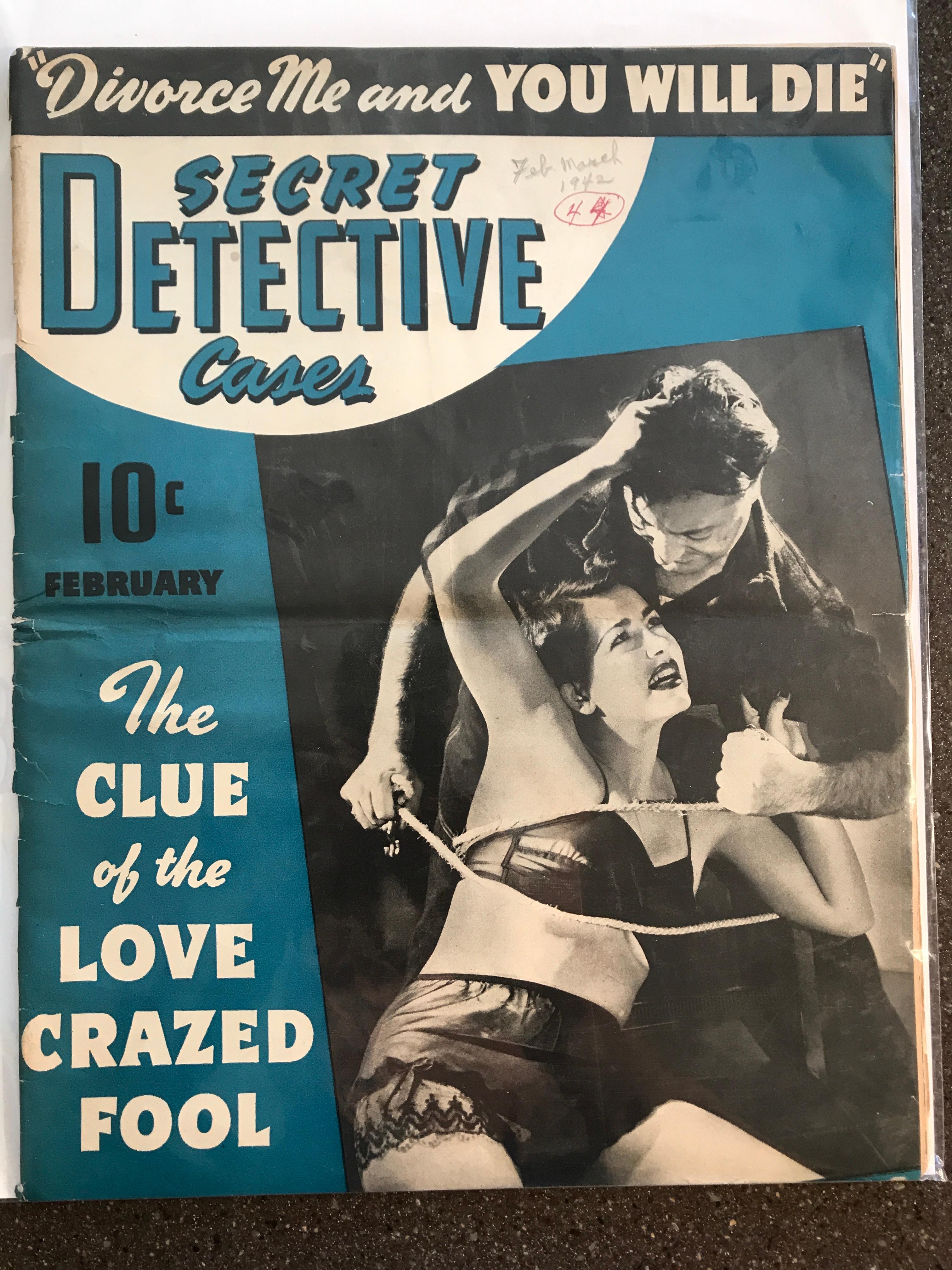 Secret Detective Cases February 1942 Golden Age 2nd issue Vintage
