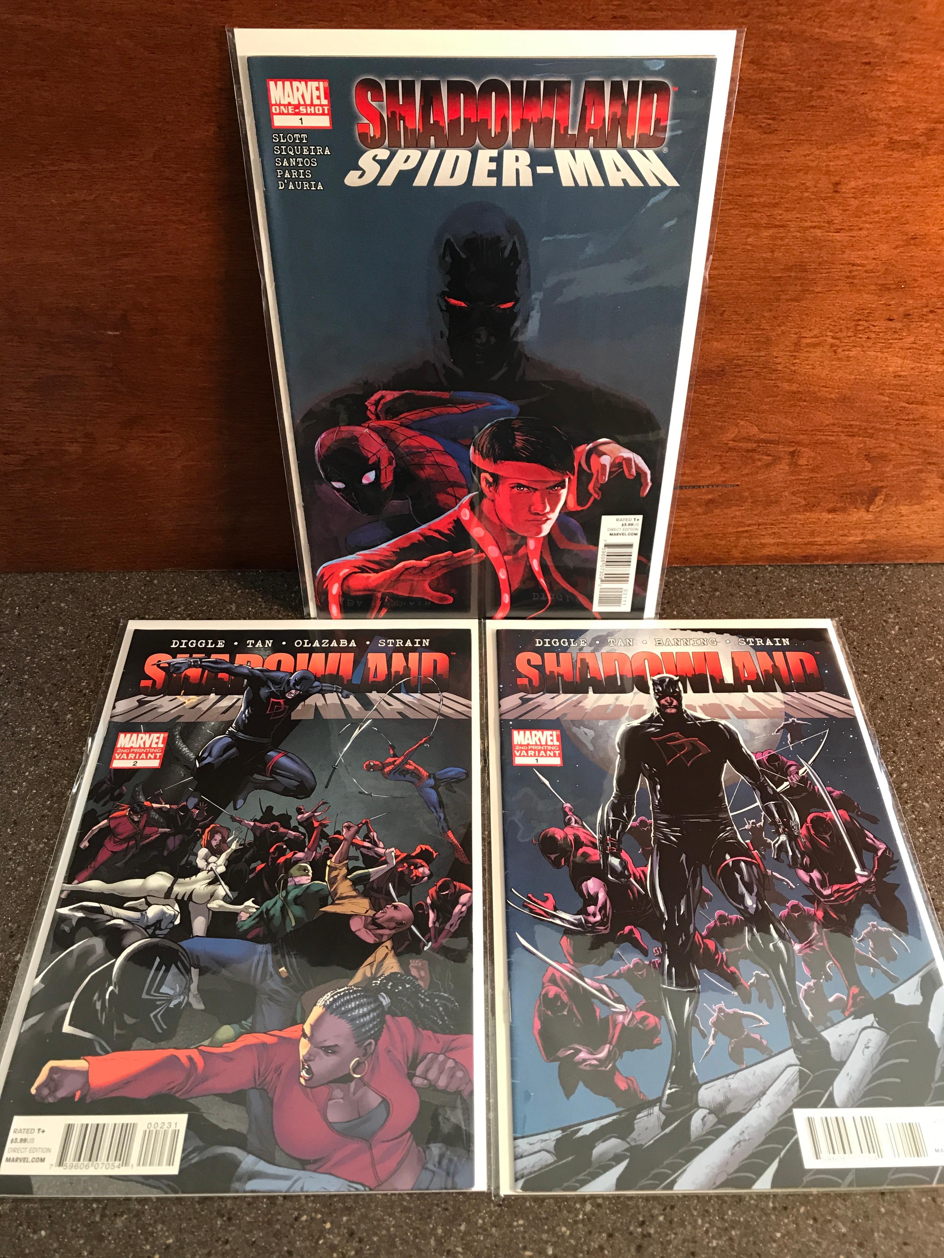 3 Issues Shadowland Comic #1 #2 & Shadowland Spiderman Comic #1 KEY 1st Issues