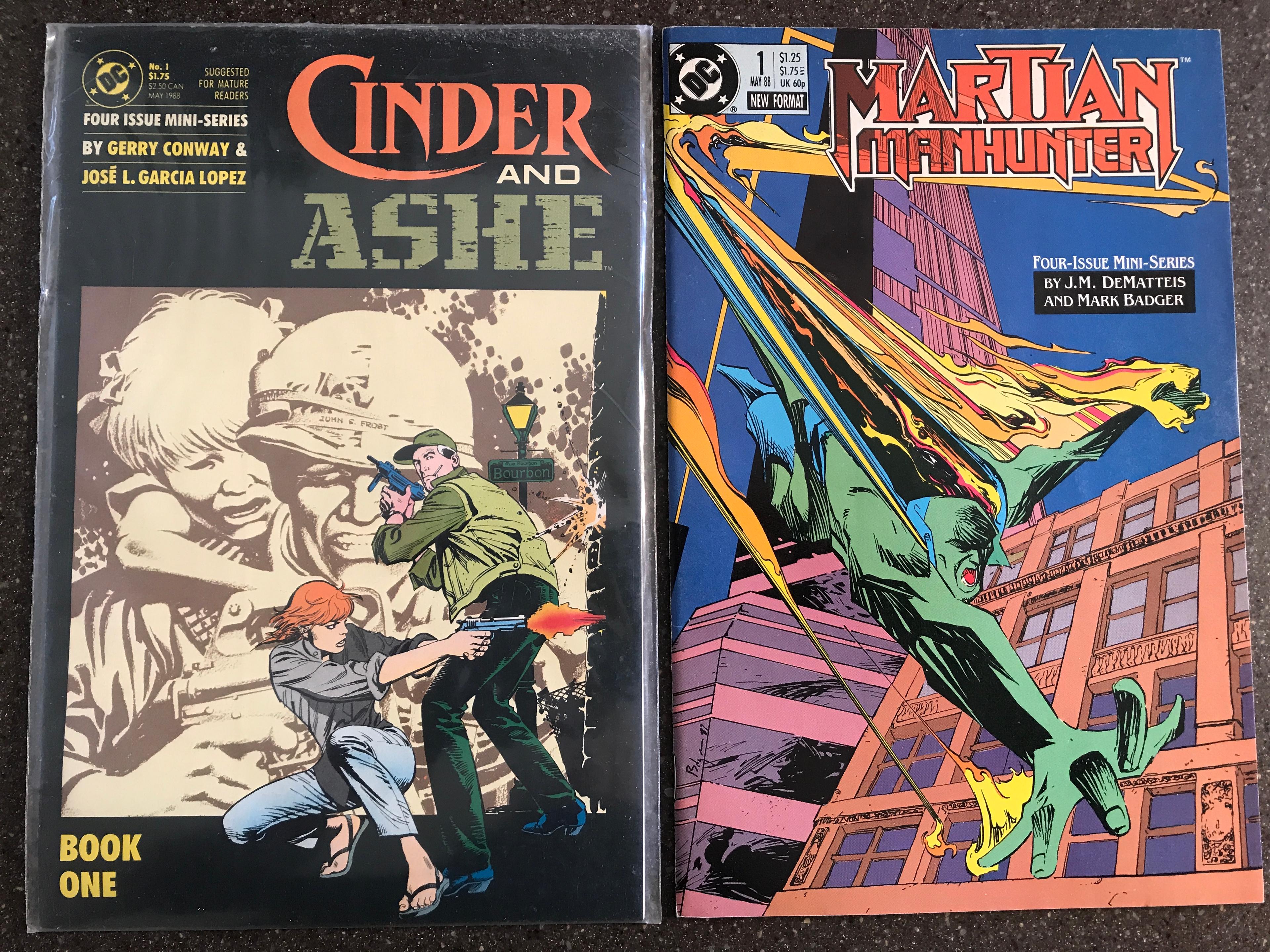 2 Issues Martian Manhunter #1 & Cinder and Ashe #1 1988 Copper Age KEY 1st Issues