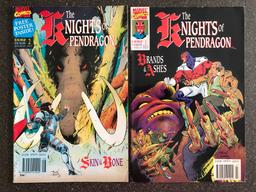2 Issues The Knights of Pendragon Comic #1 & #2 Marvel Comics Copper Age KEY 1st Issue