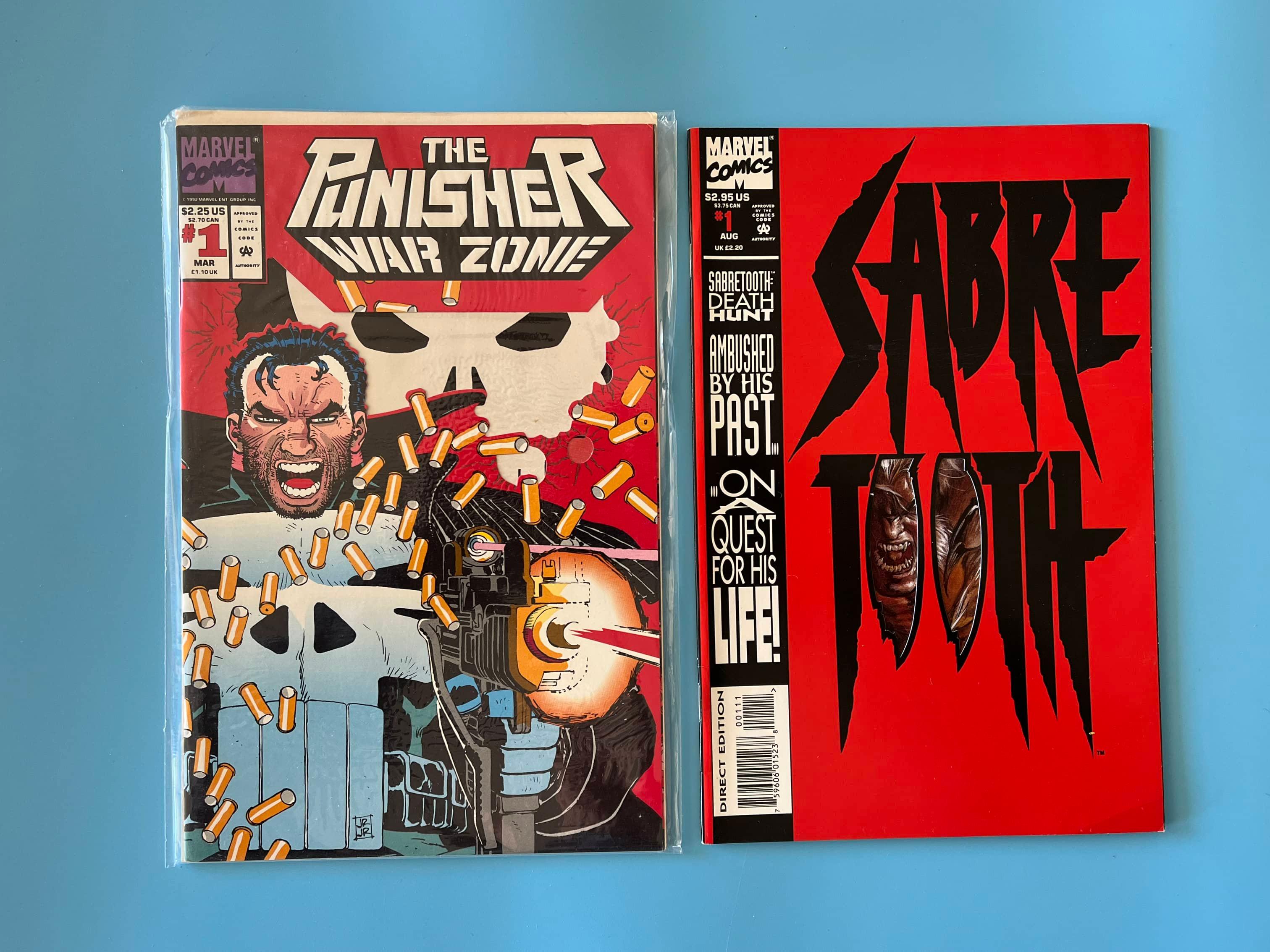 2 Issues The Punisher War Zone #1 Sabre Tooth #1 Marvel Comics KEY 1st Issues