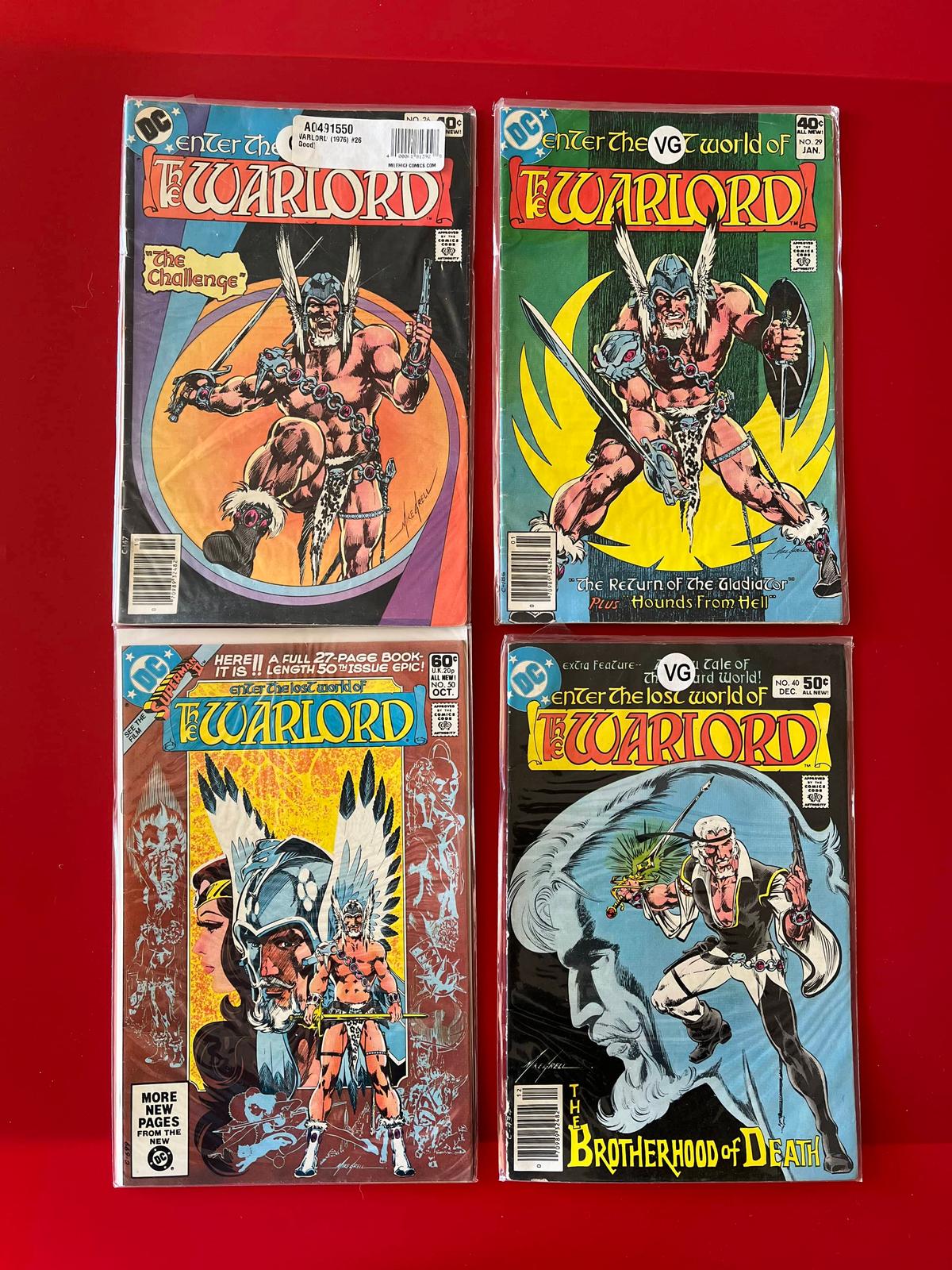 4 Issues The Warlord Comic #26 #29 #40 & #50 DC Comics Bronze Age
