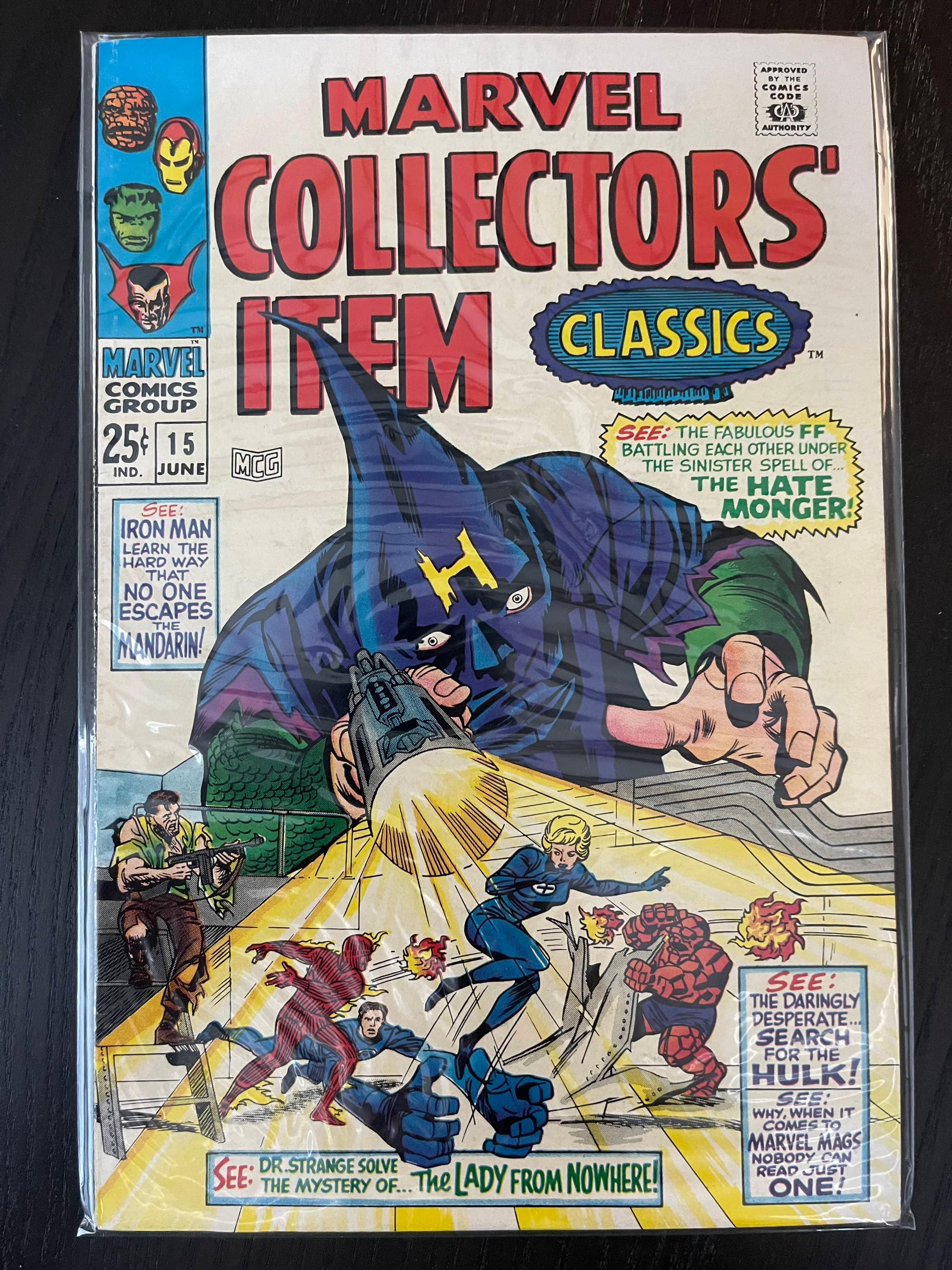 Marvel Collectors Item Classics #15 Bronze Age 1968 Hate Monger! Fantastic Four HULK Silver Age 25 C