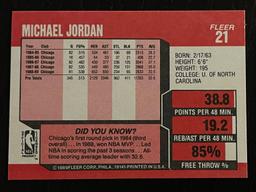 Michael Jordan 1989 Fleer Chicago Bulls Card #21 Scoring Avg. Leader