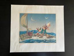Walt Disney 1939 Pinocchio Lithograph Print