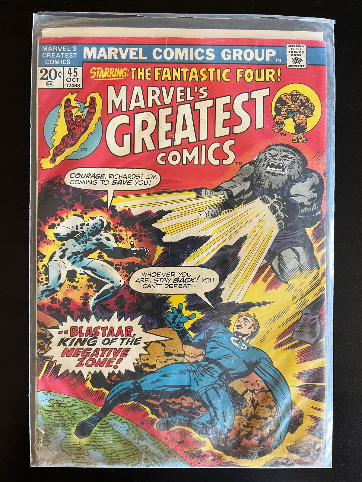 Marvels Greatest Comics Marvel Comic #45 Bronze Age 1973 Fantastic Four