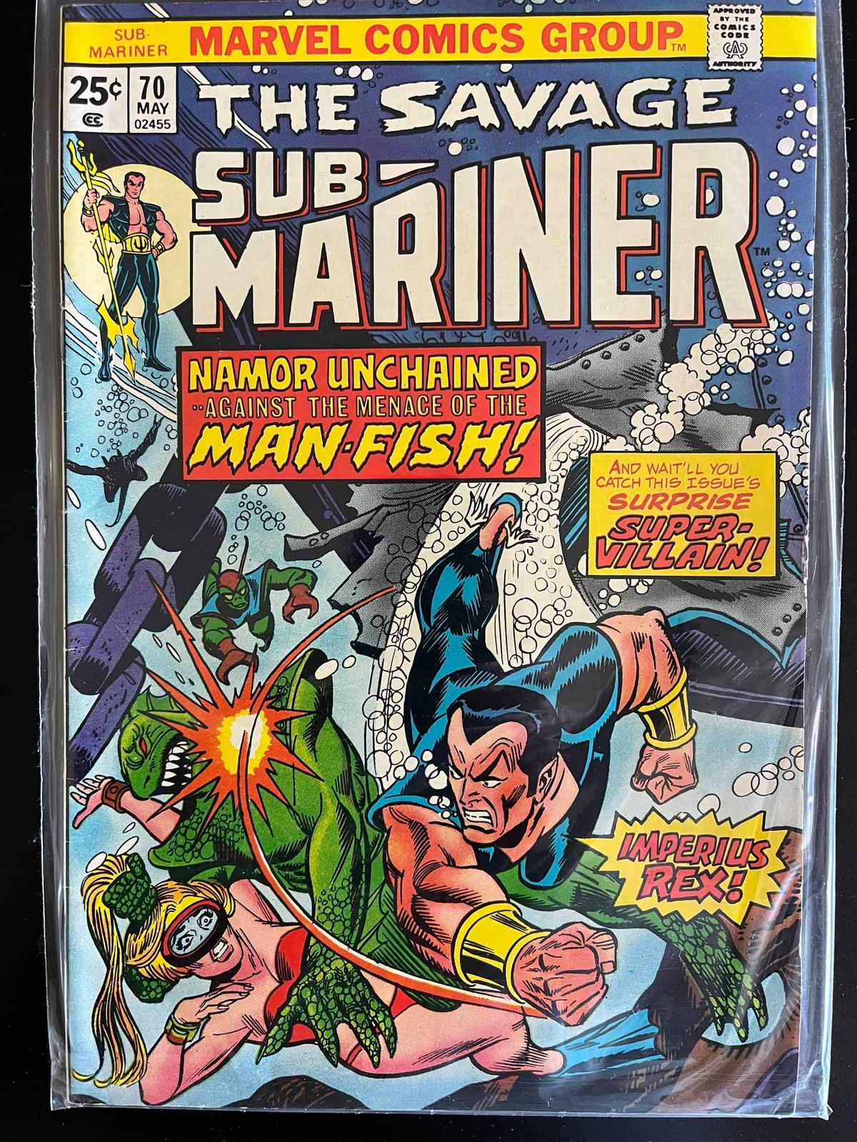 The Savage Sub-Mariner Marvel Comic #70 Bronze Age 1974