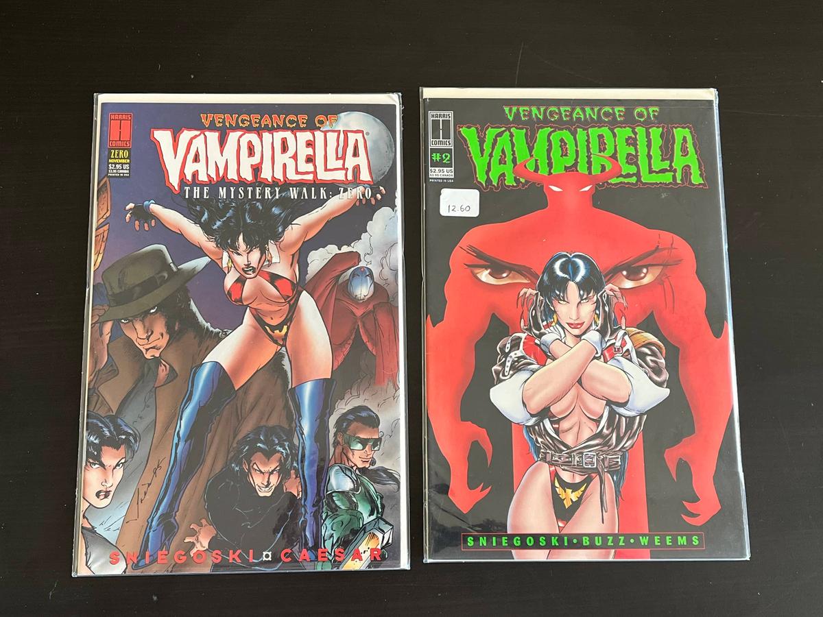 2 Issues Vengeance of Vampirella Comic #0 & #2 Harris Comics 1994