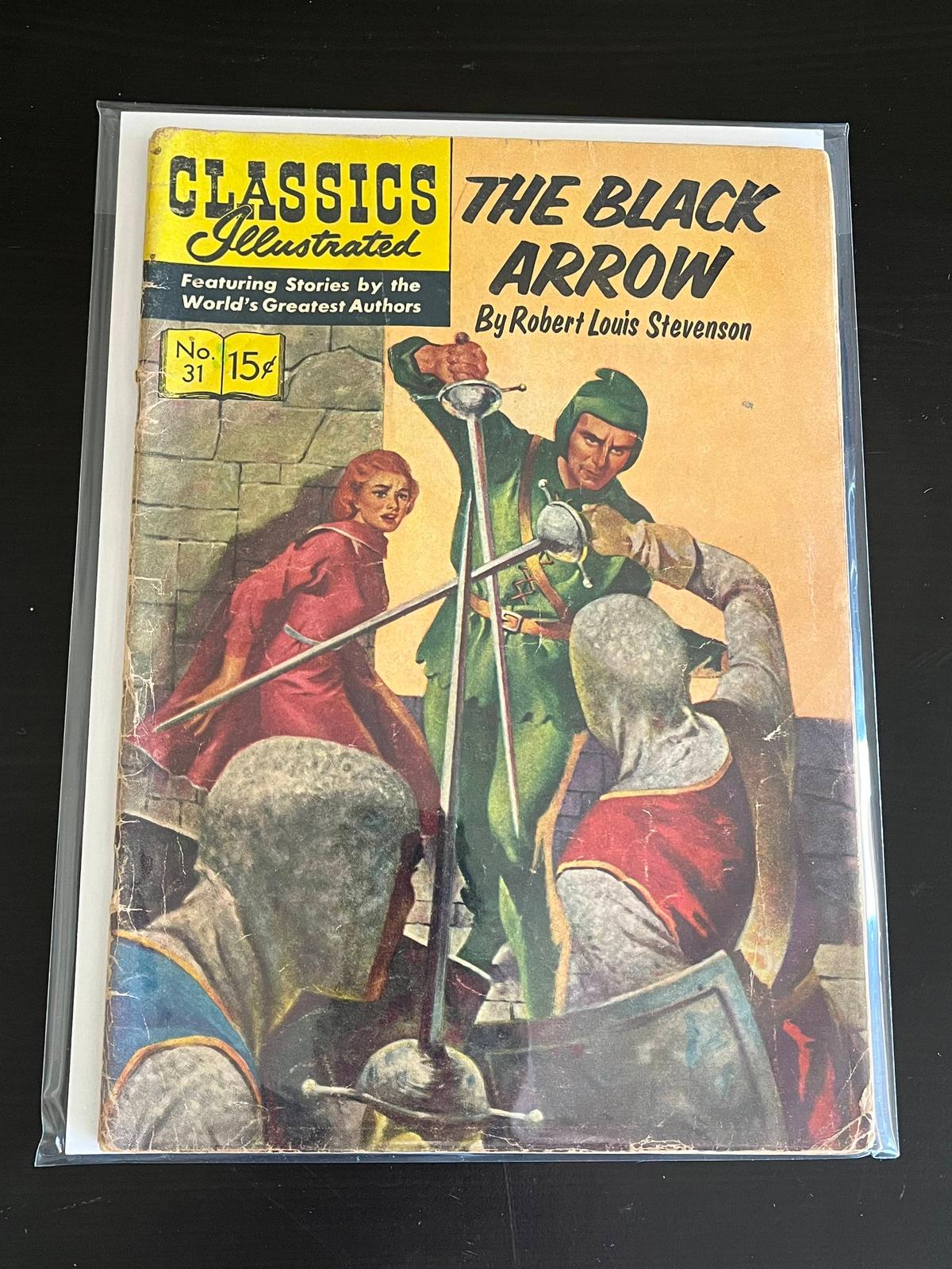 Classics Illustrated #31 The Black Arrow Golden Age 1947 Robert Louis Stevenson Comic