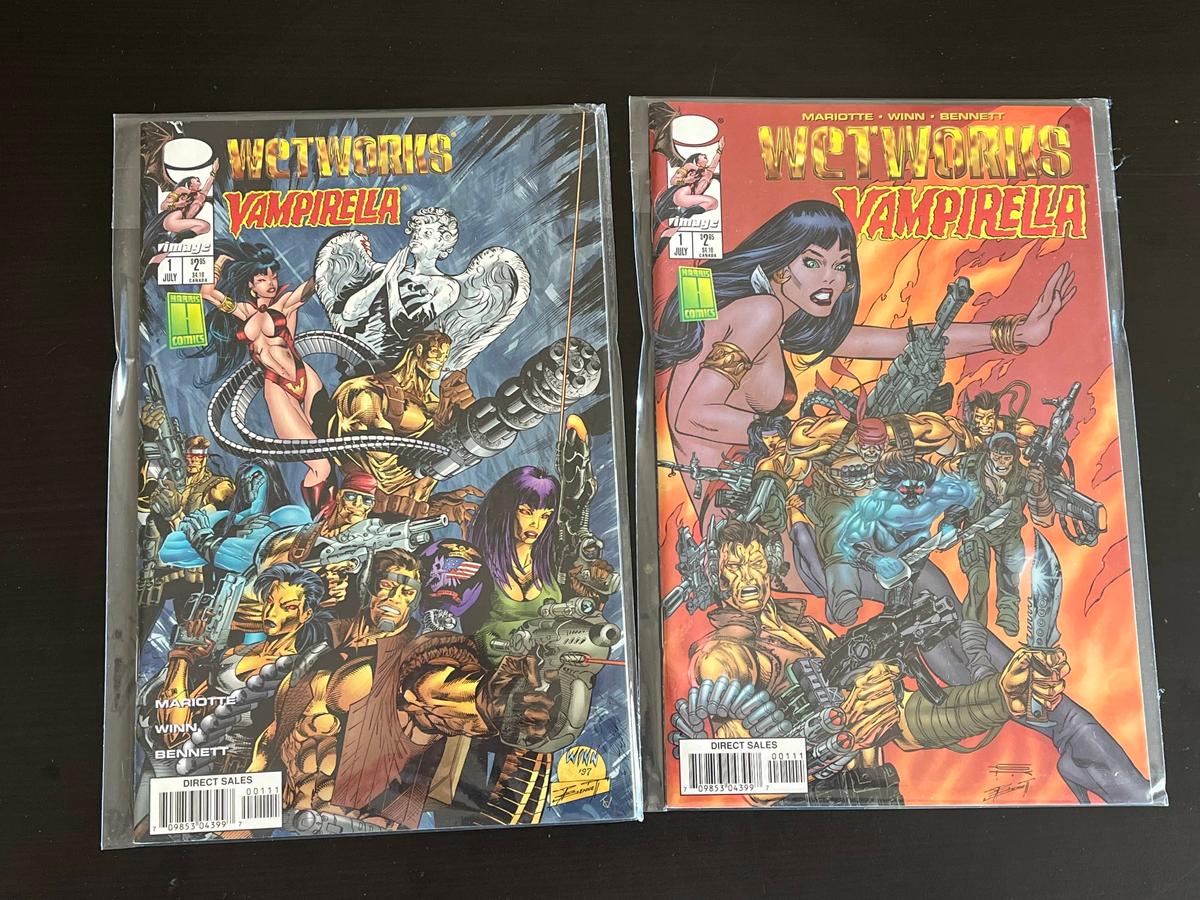 2 Issues Wetworks Vampirella Comic #1a & #1b Image Comics 1997 1st Issue 2 Variations