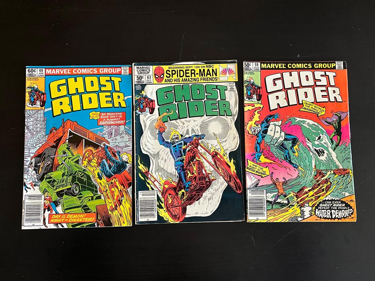 3 Issues Ghost Rider Comic #59 #63 & #69 Marvel Comics 1979-82 Bronze Age Comics