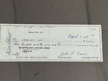John Russo "Night of the Living Dead" Signed Check