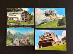 3 Cards Representing Hitlers House Being Blown up