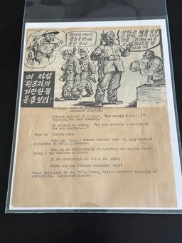 Korean War Propaganda Leaflet with Translation Sheet.