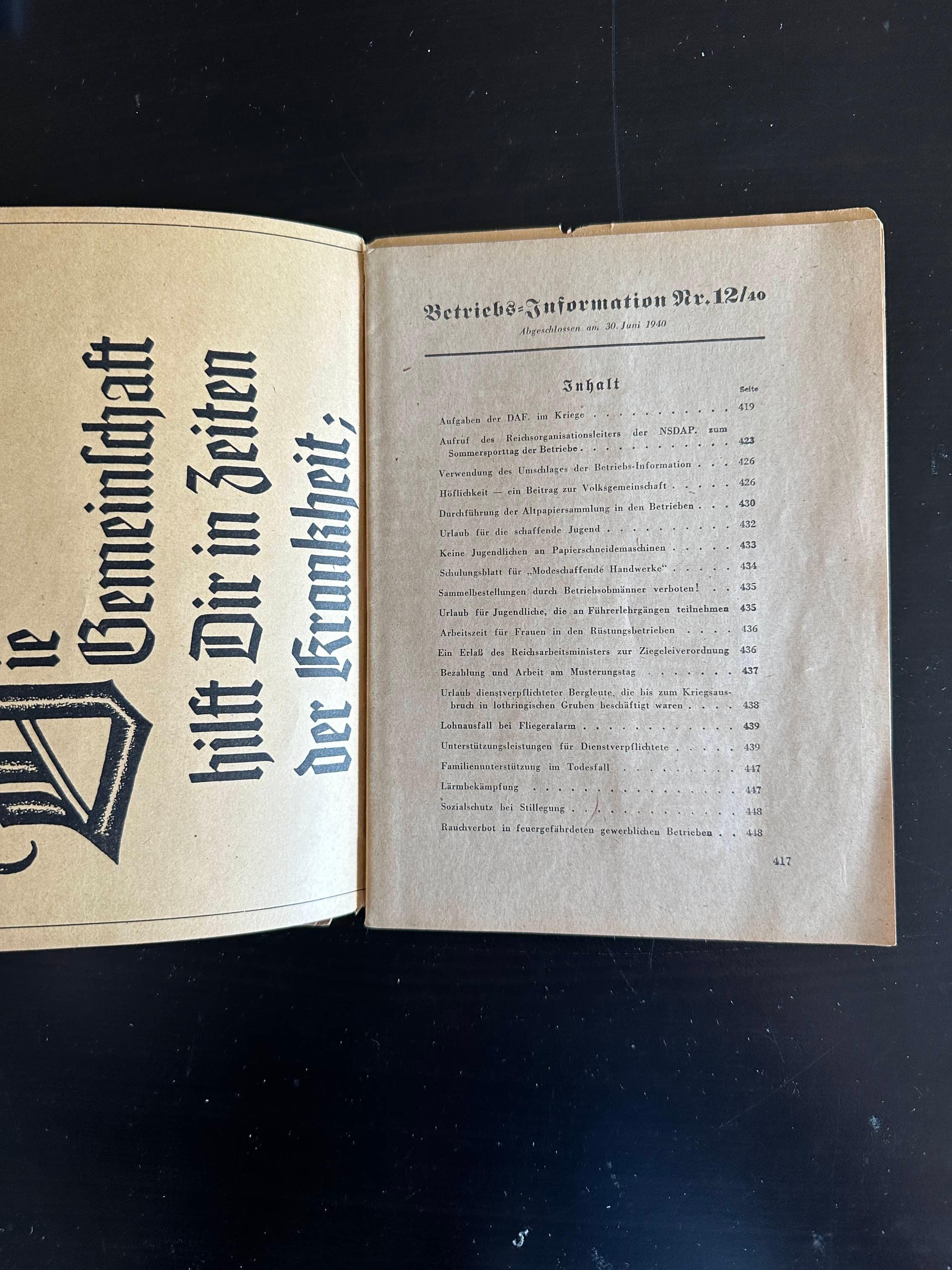 (2) WWII German Deutsche Arbeitsfront Booklets.