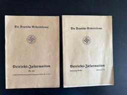 (2) WWII German Deutsche Arbeitsfront Booklets.