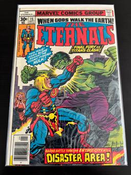 The Eternals Marvel Comic #15 Bronze Age 1977 Key The Eternals vs Cosmic Hulk Robot.