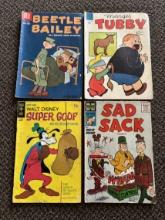 4 Issues. Beetle Bailey Dell Comic. Marge's Tubby Dell Comic. Walt Disney Super Goof Gold Key Comic.