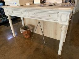 Decor White Table w/(2) Drawers 54”W x 20”D x 33”H