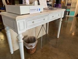 Decor White Table w/(2) Drawers 54”W x 20”D x 33”H