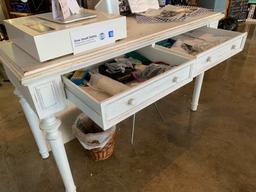 Decor White Table w/(2) Drawers 54”W x 20”D x 33”H