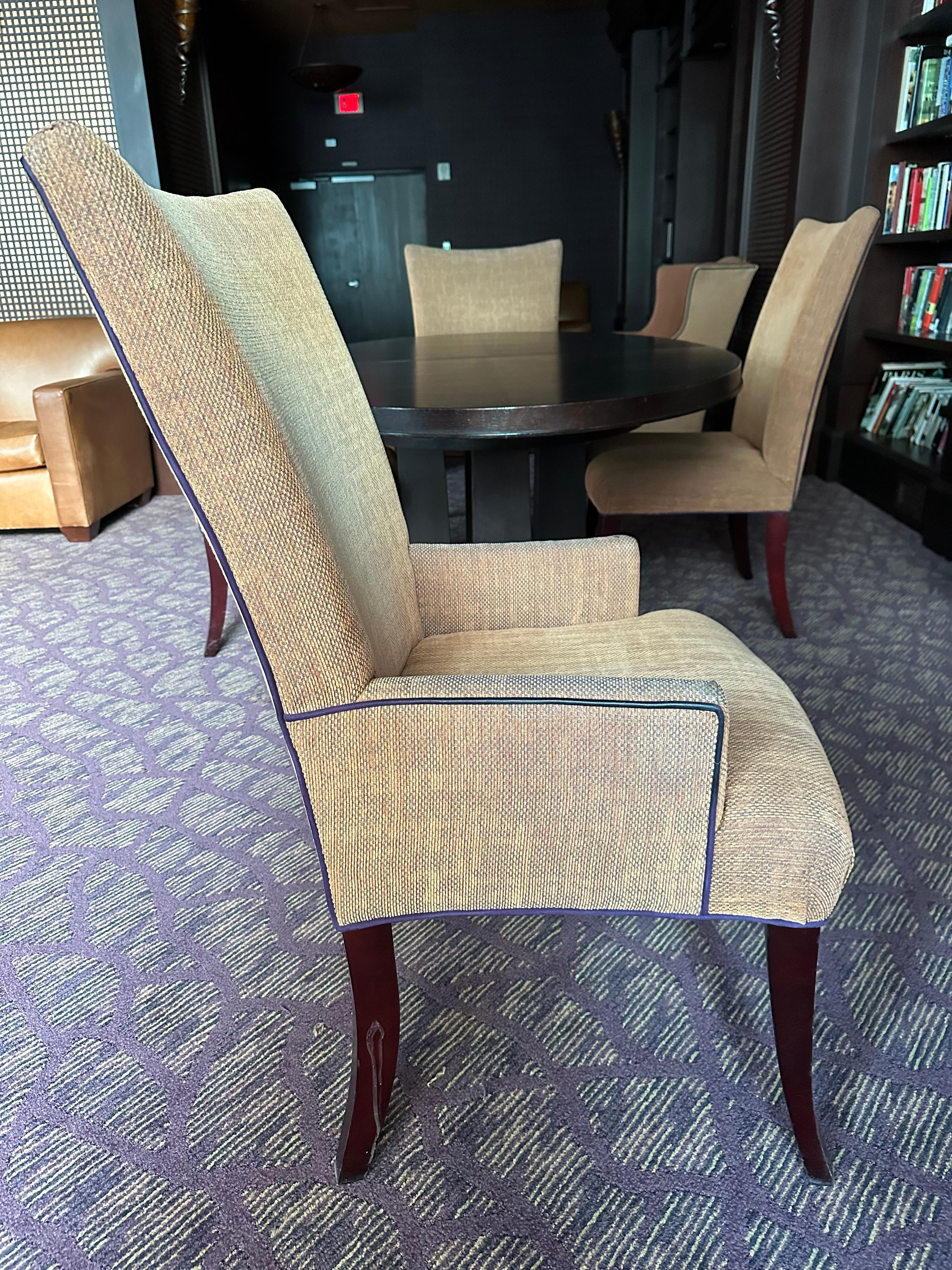 (2) Thayer Coggin 26"W x 21"D x 42"H Decor Fabric Arm Chairs