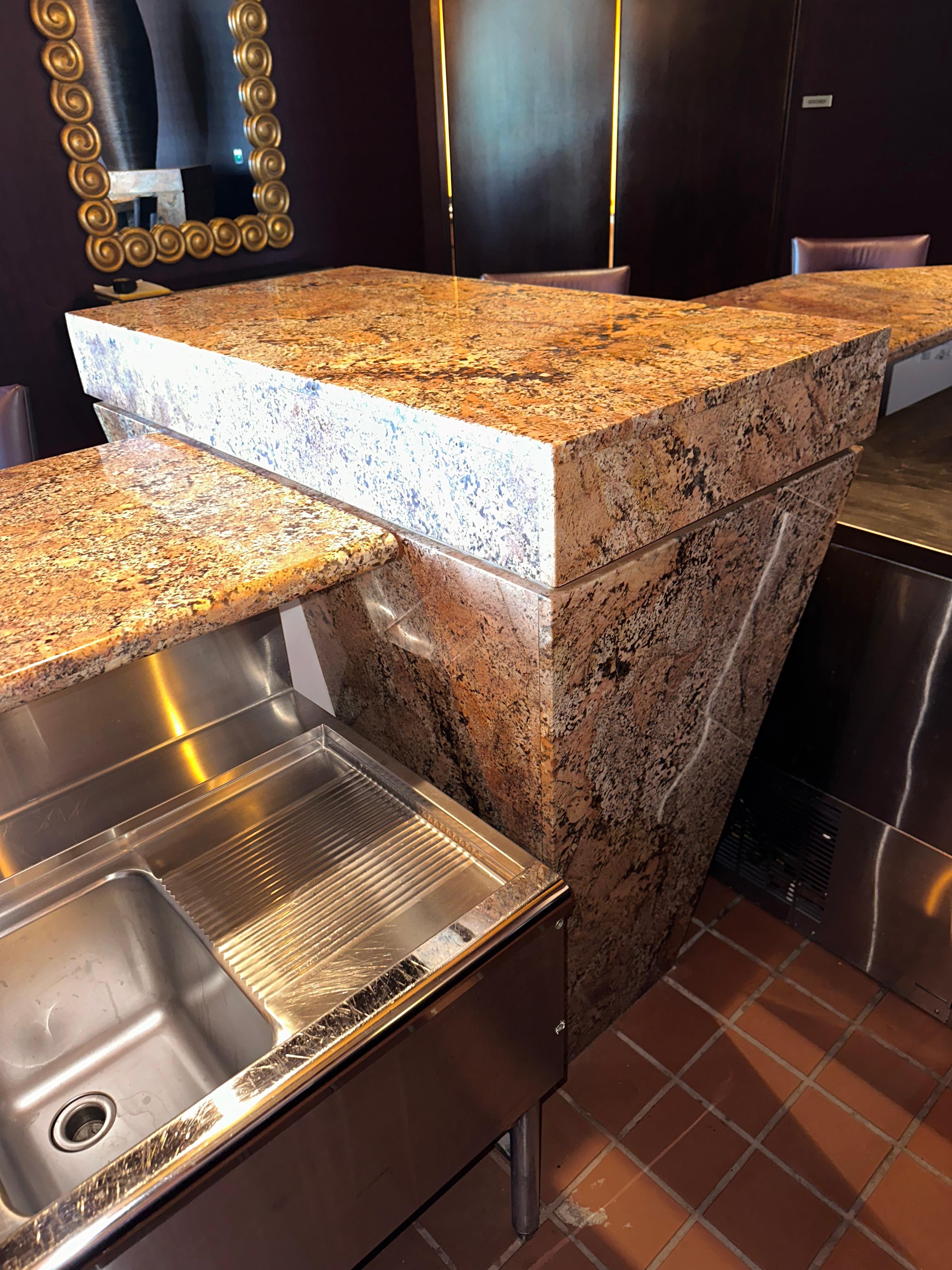 30' L Decor Multi-Level Granite Bar