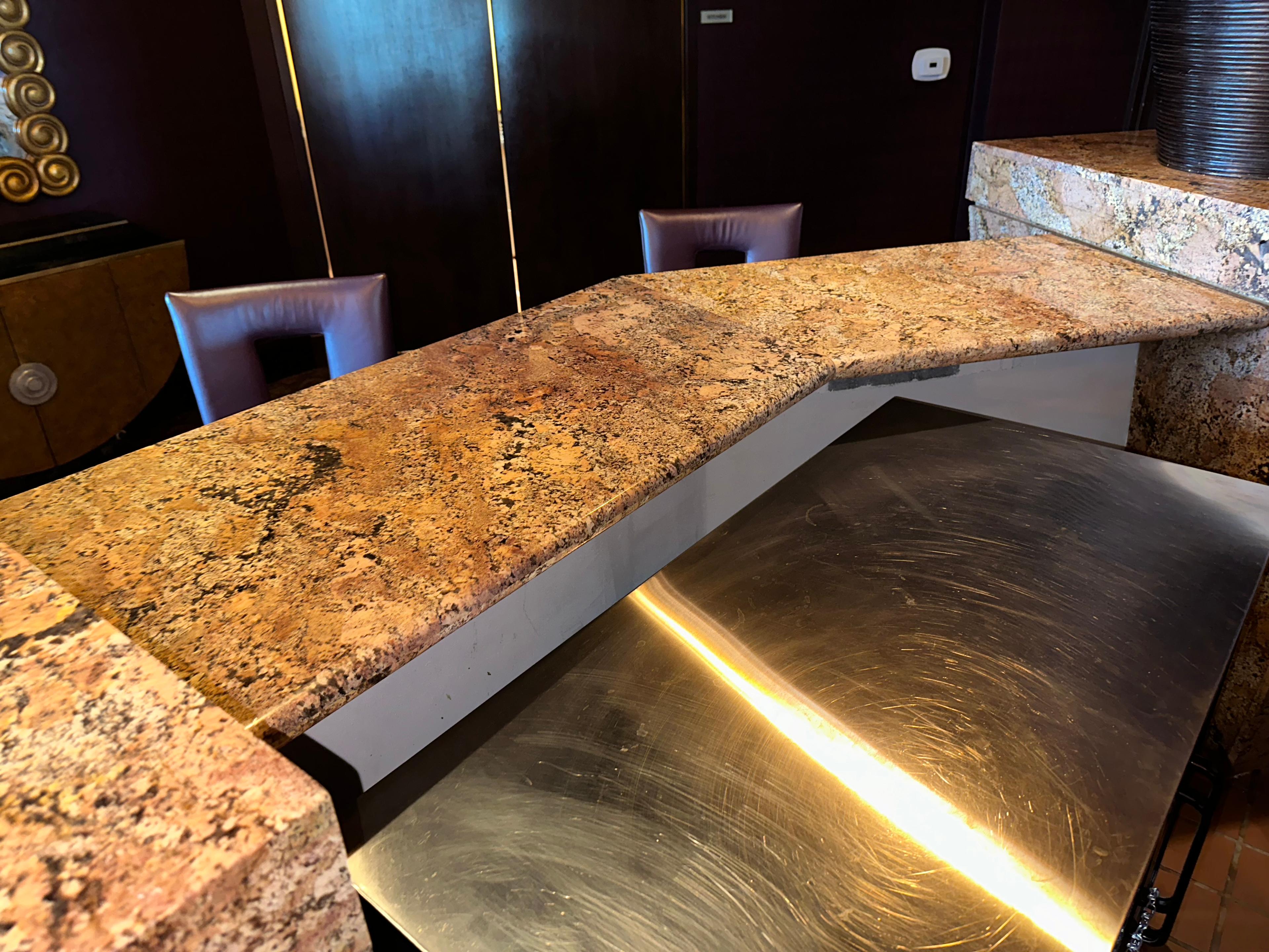 30' L Decor Multi-Level Granite Bar