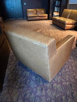 Marbella Designs 36"W x 34"D x 33"H Brown Leather Love Seat