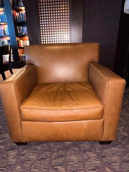 Marbella Designs 36"W x 34"D x 33"H Brown Leather Love Seat