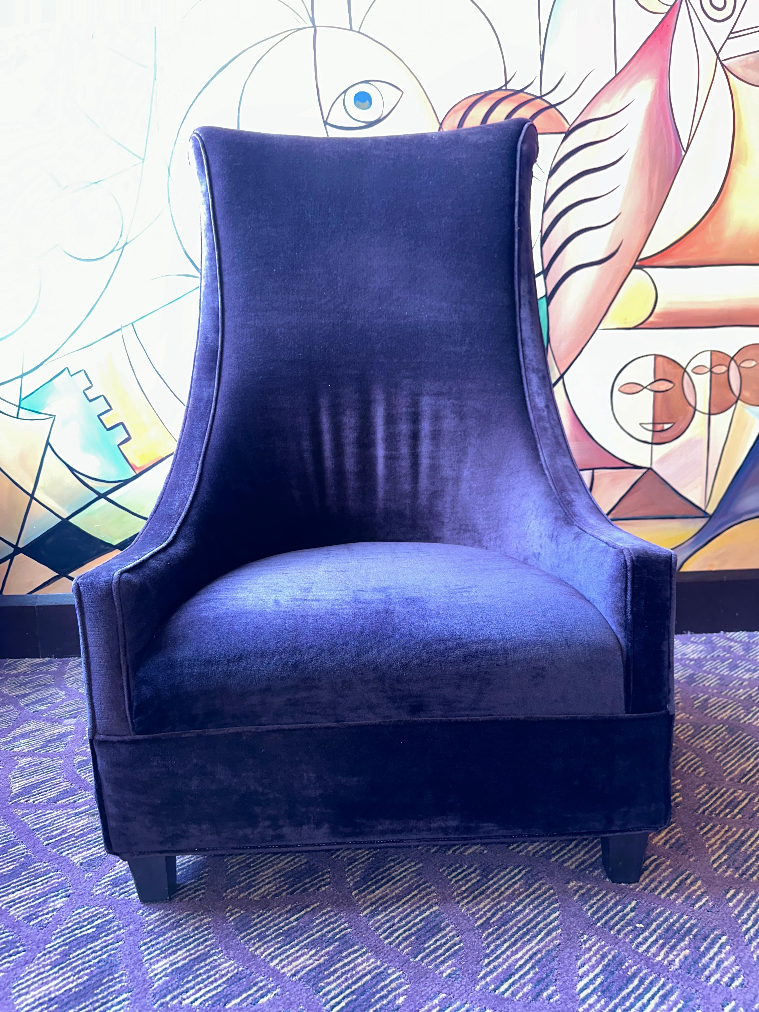 31"W x 28"D x 50"H Purple Fabric High Back Chair