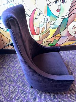 31"W x 28"D x 50"H Purple Fabric High Back Chair