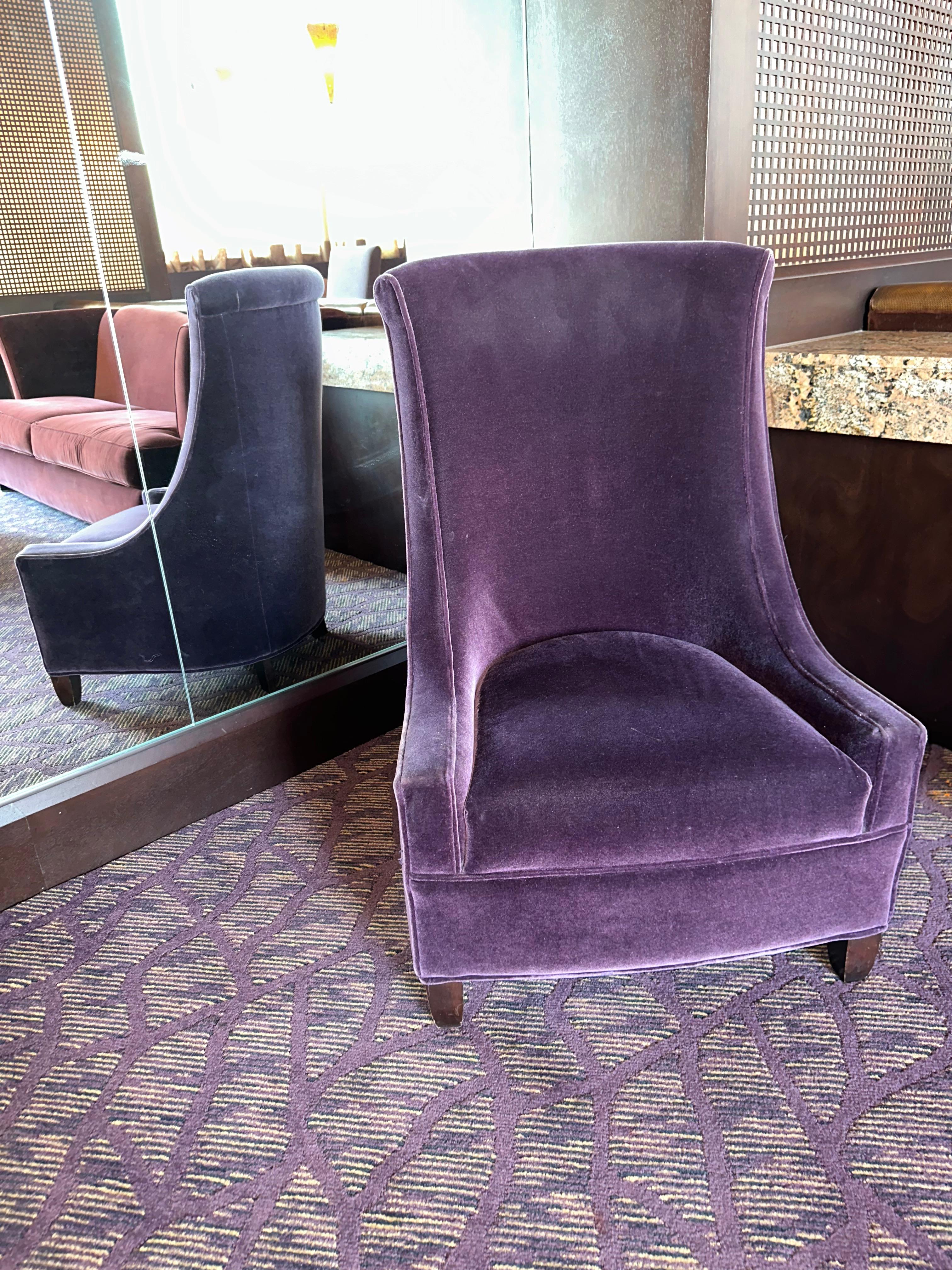 28"W x 24"D x 41"H Purple Fabric High Back Chair