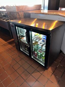 US Refrigeration BB-24-48G 48-3/4"W x 24-1/2"D x 36-3/4"H 2 Door Glass Back Bar Refrigerator