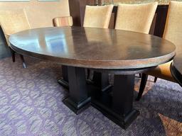 83.5"L x 49.5"W x 30.5"H Extendable Darkwood Table w/Leaf