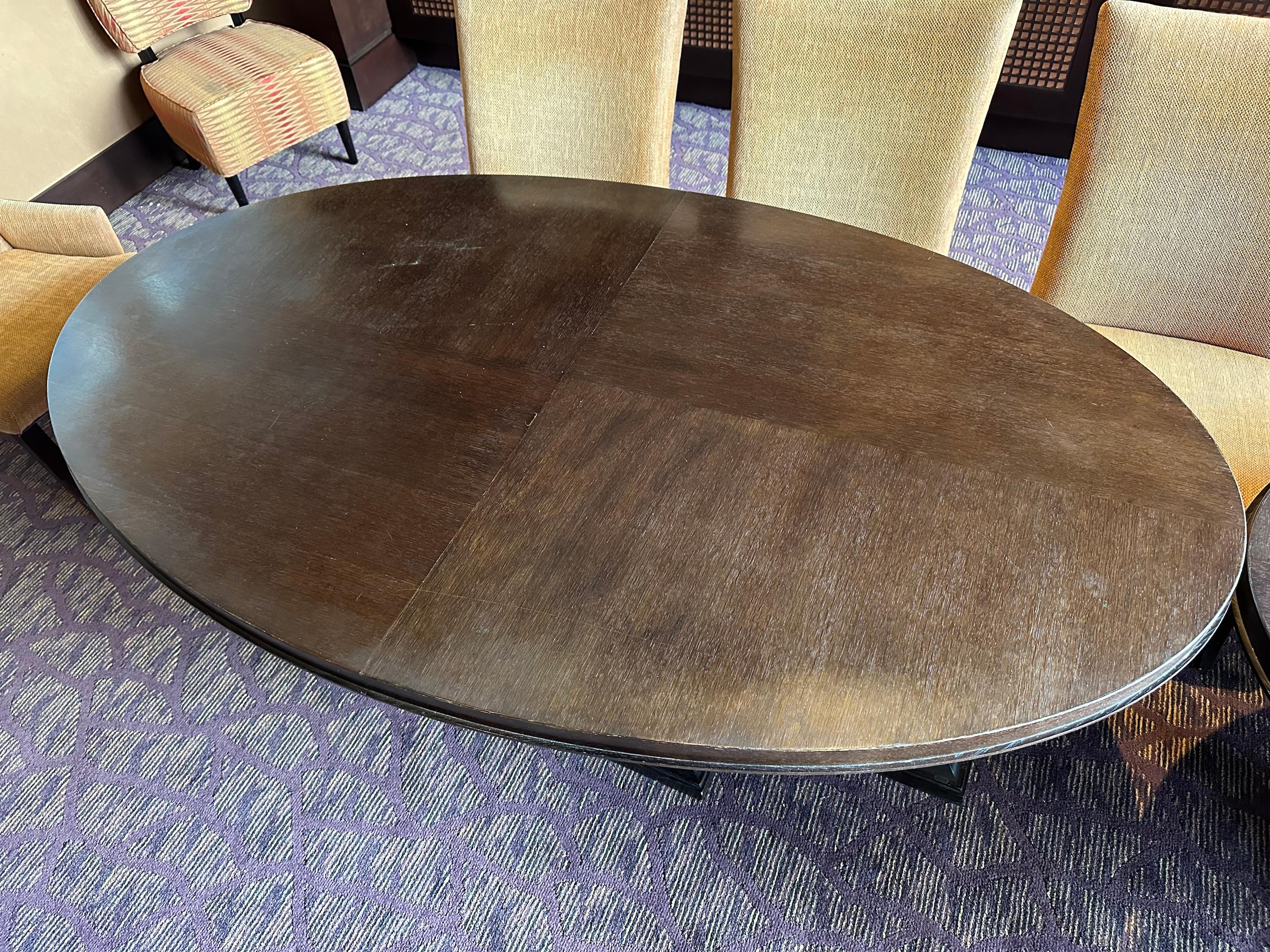 83.5"L x 49.5"W x 30.5"H Extendable Darkwood Table w/Leaf