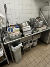 68â€�W x 30â€�D Stainless Steel Leftside Soiled Dish Table w/8â€� Backsplash, Pre-Rinse Sprayer &...