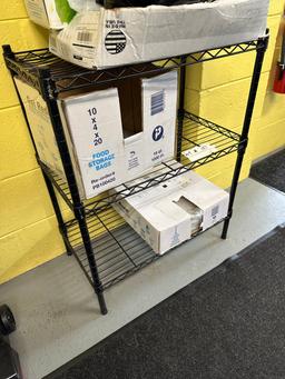 23"W x 13"D x 30"H 3 Shelf Black Coated Shelving Unit