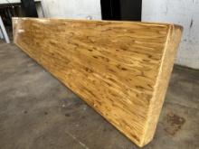 111.75”L x 17.75”D 3” Thick Wood Tables w/(2) Metal Bases w/Legrand Plugmold Multioutlet 6ft.