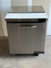 Continental 1 Door 27.5”W Stainless Steel Refrigerated Sandwich Prep Table on Casters 115V 1PH