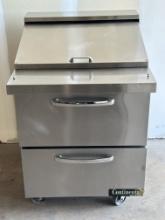 Continental SW27N12M 2 Drawer 27.5”W S/S Refrigerated Mighty Top Sandwich Prep Table on Casters