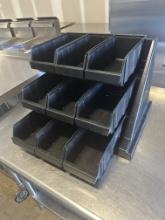 Cambro C/T Black Plastic 9comp. Storage Bin