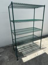 48”W Green Coated 5 Shelf Shelving Unit  48”W x 24”D x 74”H