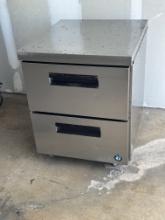 Hoshizaki UF27A-D2 27”W 2 Drawer Stainless Steel Undercounter Freezer on Casters 31”D x 33.63”H