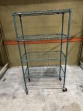 Metro 36" x 18" x 66.5" 4 Shelf Green Epoxy Coated Wire Shelving Unit on Casters