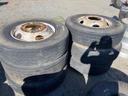 Quantity of 6 Bridgestone 295/75R22.5 Rim/Tires