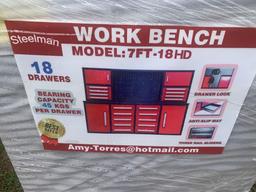 UNUSED STEELMAN MODEL 7FT-18HD 18 DRAWER WORK BENCH