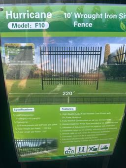 HURRICANE 10FT 220 TOTAL FEET OF WROUGHT IRON FENCE MODEL F10